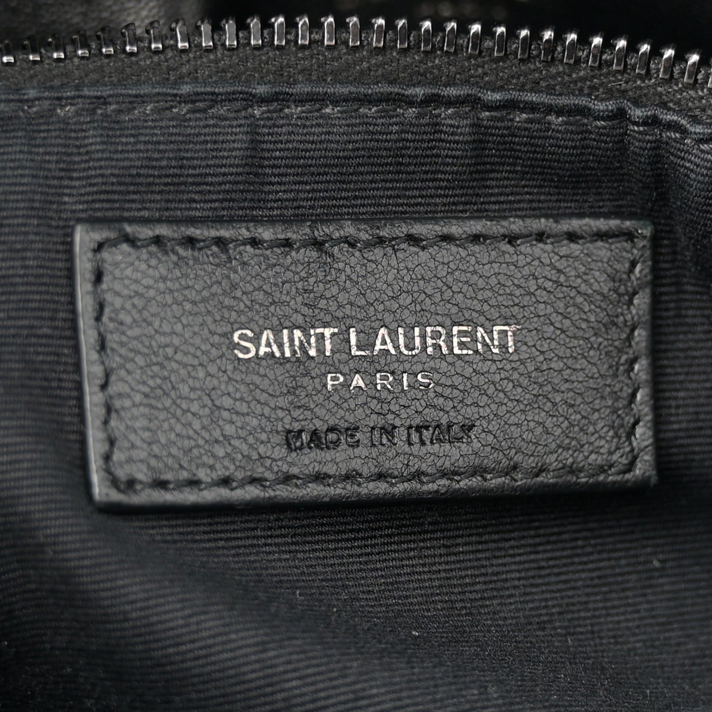 Lambskin Quilted Monogram Monochrome Medium Loulou Puffer Chain Satchel Black