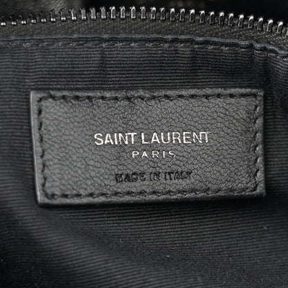 Saint Laurent Lambskin Quilted Monogram Monochrome Medium Loulou Puffer Chain Satchel Black 6 of 11