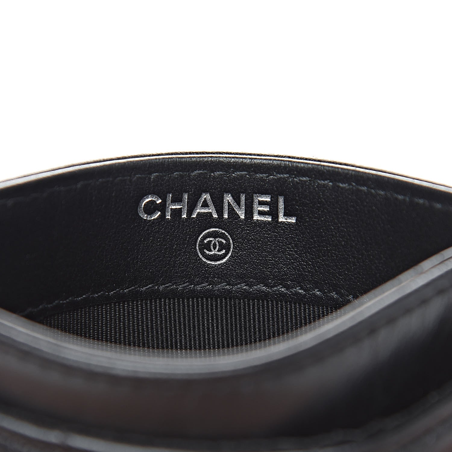Chanel Aged Calfskin Chevron Quilted Gabrielle Card Holder Black 6 of 9