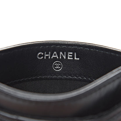 Chanel Aged Calfskin Chevron Quilted Gabrielle Card Holder Black 6 of 9
