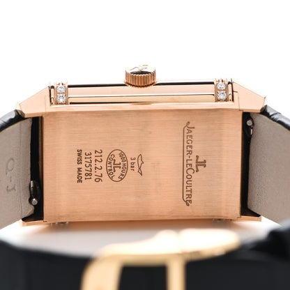 Jaeger-LeCoultre 18K Rose Gold Alligator Diamond 24.4mm Reverso Classic Duetto Manual Winding Watch Q2572420 6 of 10