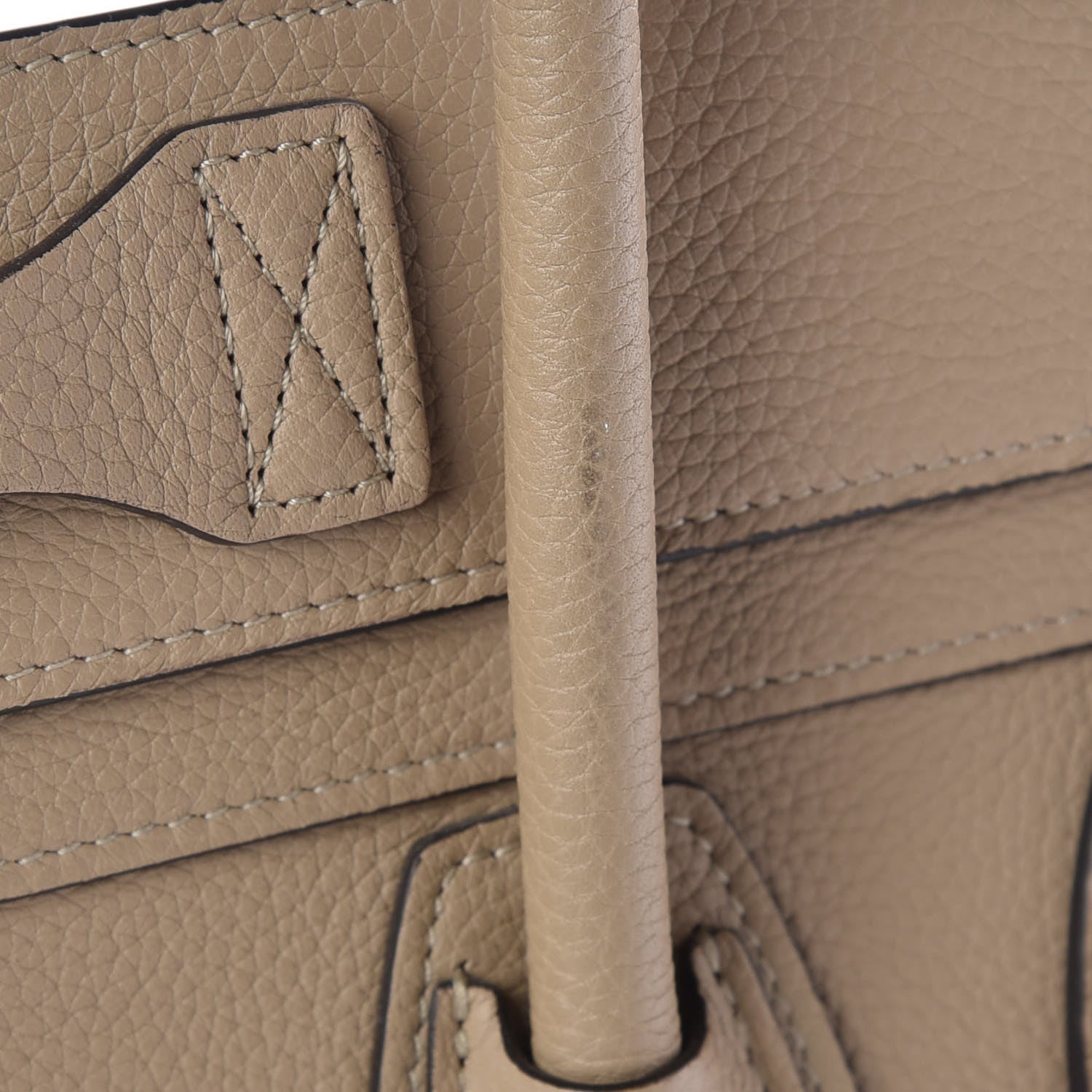 Celine Drummed Calfskin Micro Luggage Dune 12 of 13