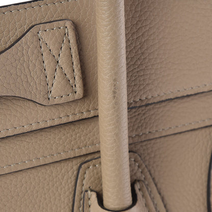 Celine Drummed Calfskin Micro Luggage Dune 12 of 13