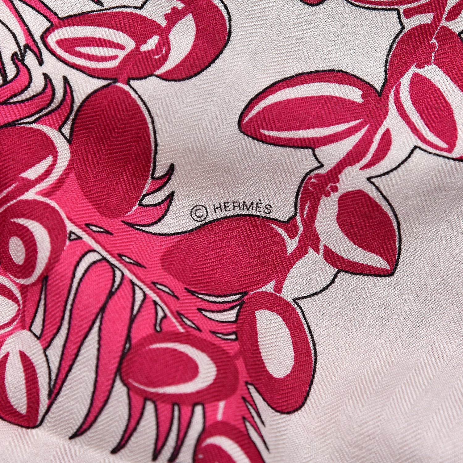 Hermes Cashmere Silk Mythiques Phoenix Coloriage Shawl 140 White Rose Black 4 of 5