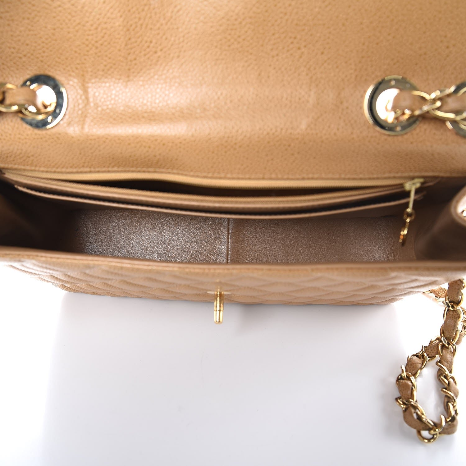 Chanel Caviar Quilted Jumbo Single Flap Beige 6 of 9