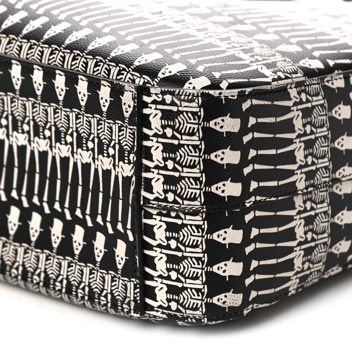 Saint Laurent Grain de Poudre Skeleton Print Medium Museo Briefcase Black 10 of 10