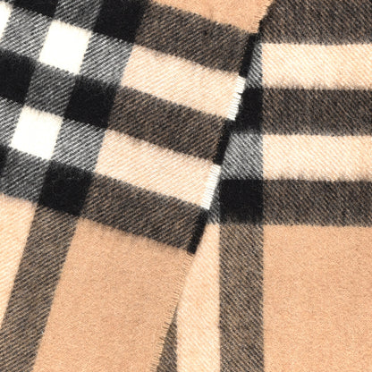 Burberry Cashmere Giant Check Fringe Scarf Camel 3 of 5