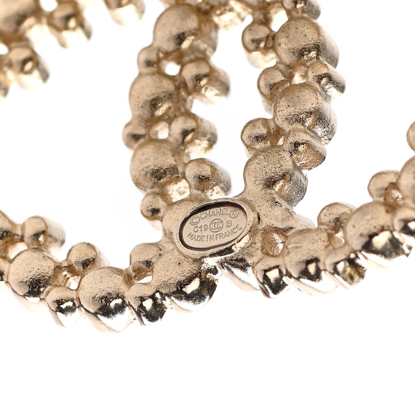Pearl Crystal Snow Splash CC Earrings Gold