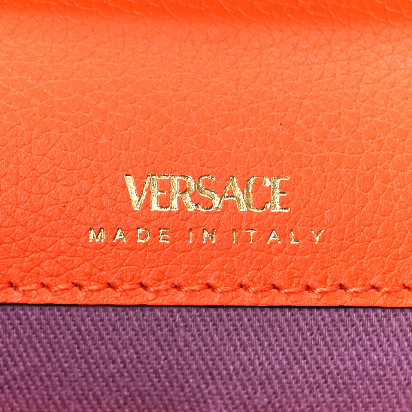 Grained Calfskin La Medusa Crossbody Bag Orange