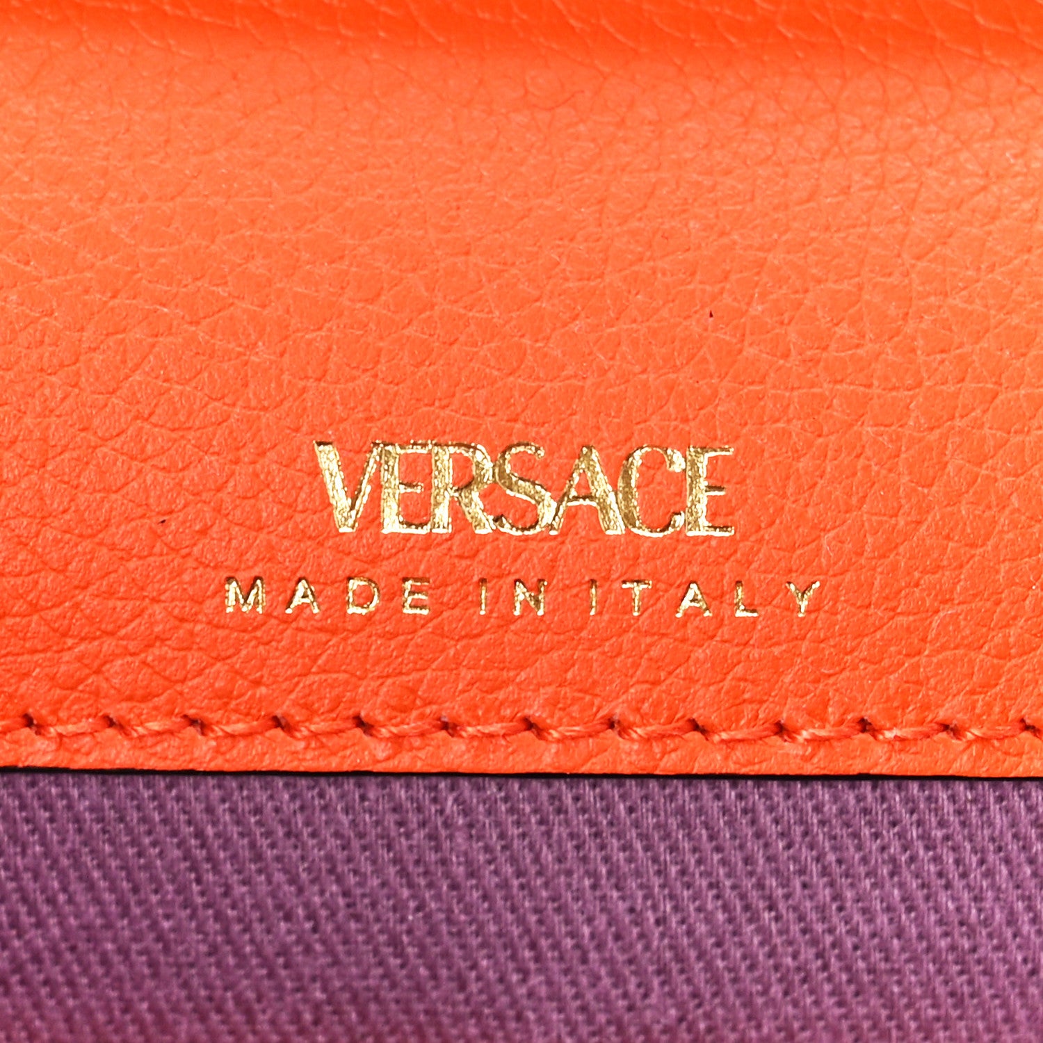 Versace Grained Calfskin La Medusa Crossbody Bag Orange 6 of 11