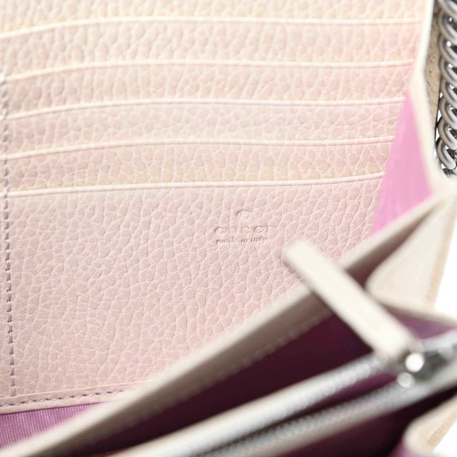 Gucci Dollar Calfskin Mini Dionysus Chain Wallet Mystic White 6 of 9