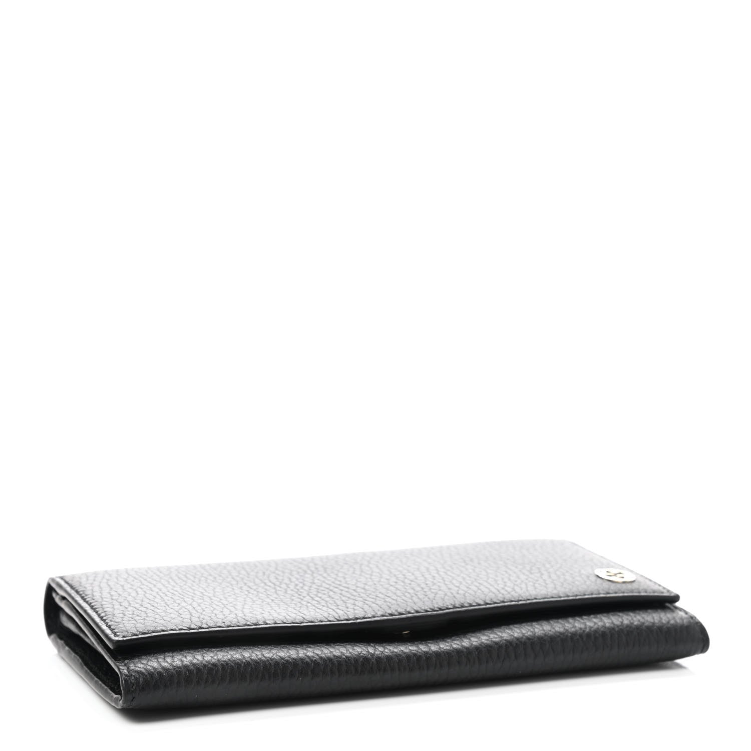 Gucci Pebbled Calfskin Interlocking G Continental Wallet Black 4 of 7