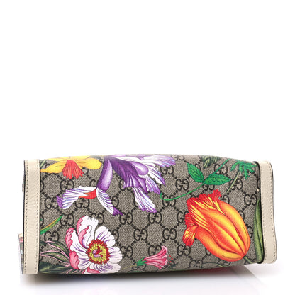 Gucci GG Supreme Monogram Flora Textured Calfskin Small Padlock Tote Beige Ebony Multicolor Mystic White 4 of 11