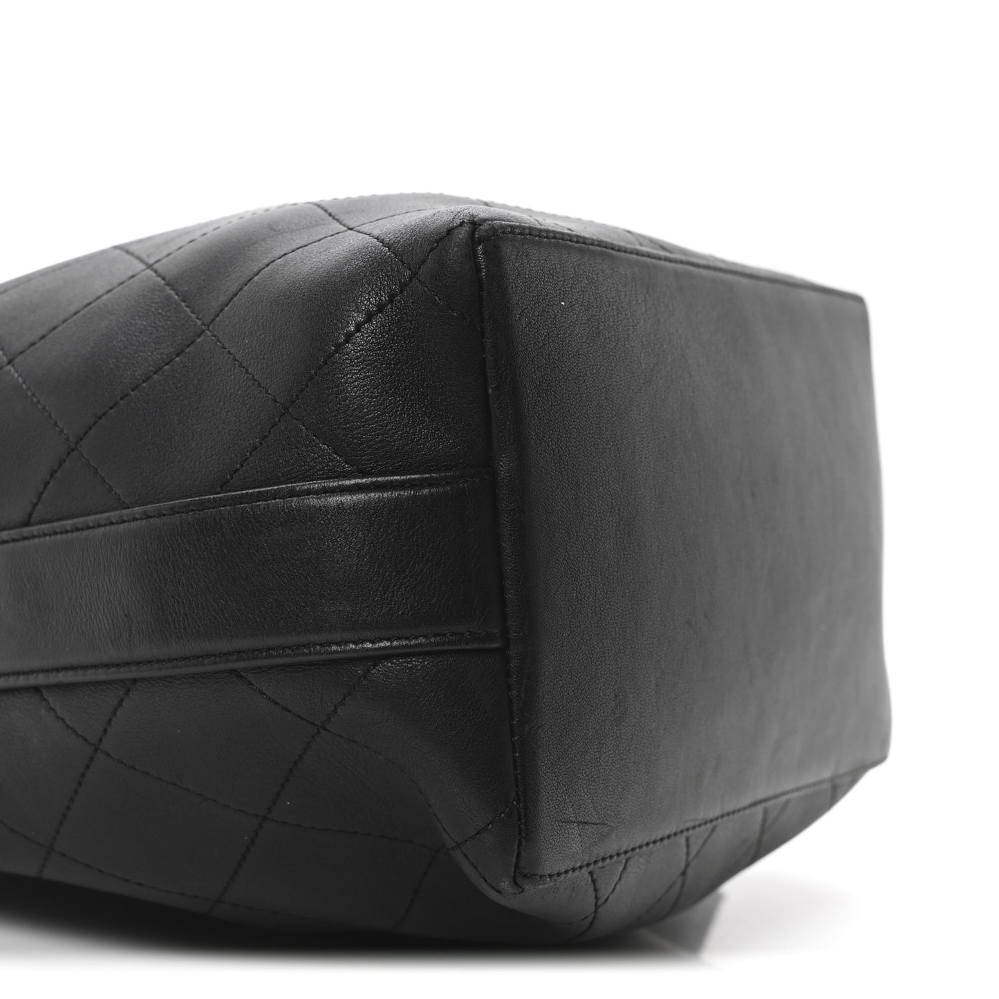 Calfskin Quilted Small On My Shoulder Drawstring Bag Black