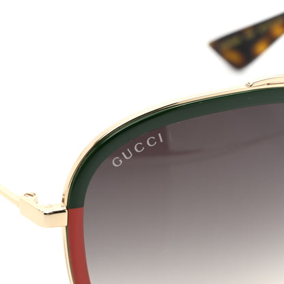 Gucci Web Aviator Sunglasses GG0062S Green Red 7 of 8