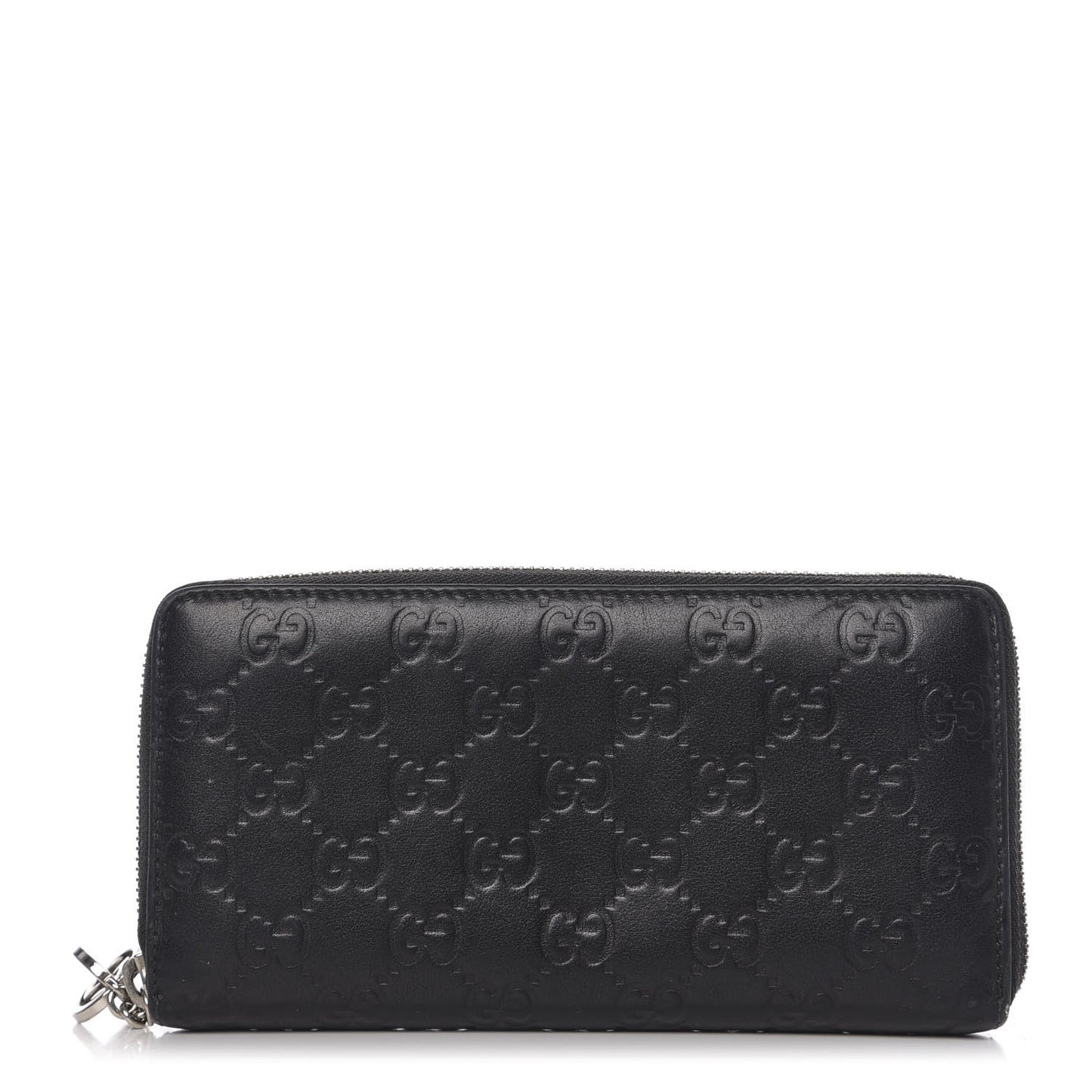 Guccissima Large Twins Zip Around Wallet Black