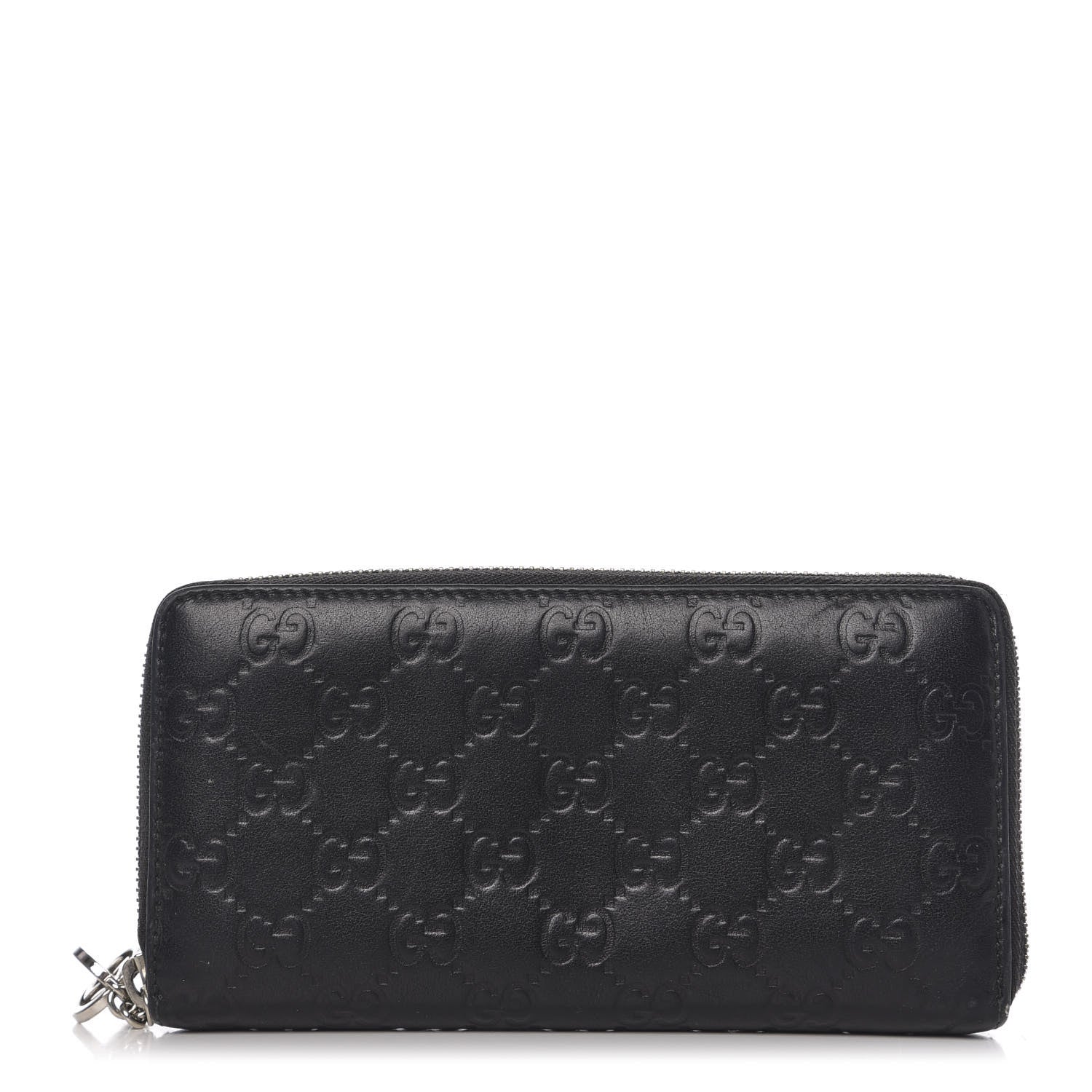 Gucci Guccissima Large Twins Zip Around Wallet Black 1 of 8