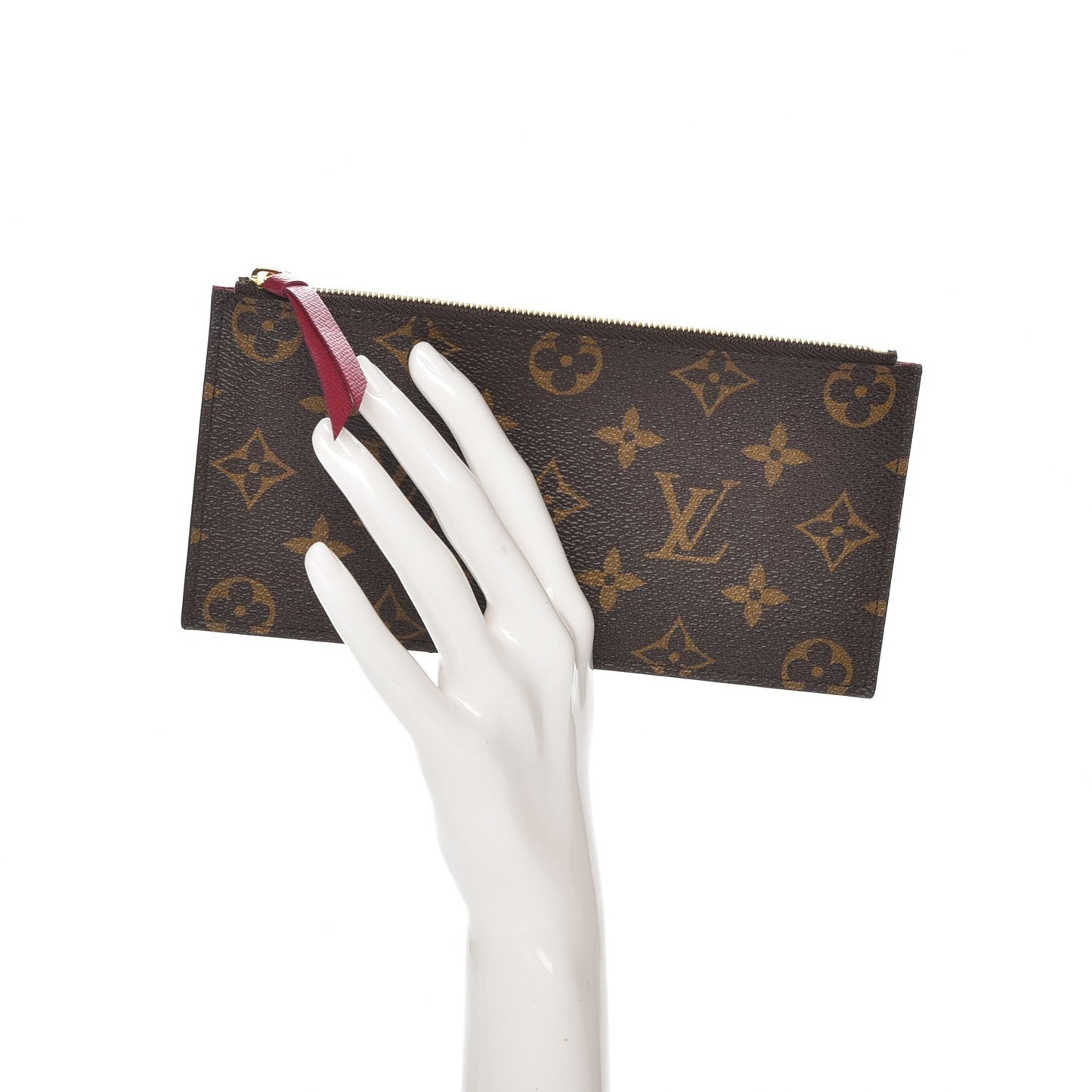 Monogram Felicie Chain Wallet Zippered Insert Fuchsia