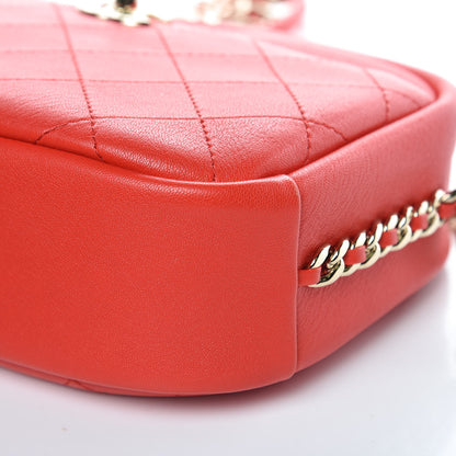 Chanel Goatskin Quilted Large Casual Trip Camera Case Bag Red 9 of 9
