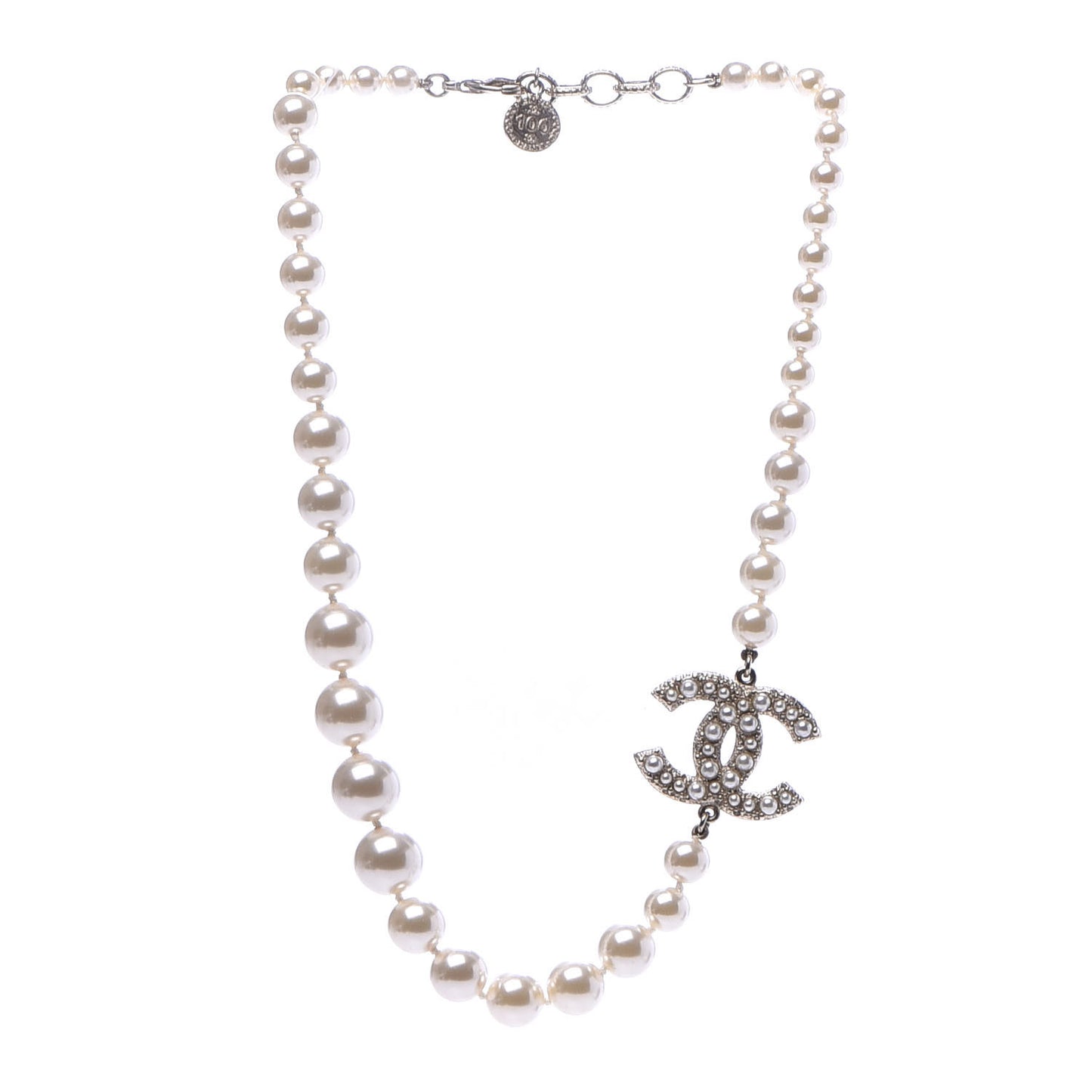 Pearl CC 100th Anniversary Necklace Light Gold