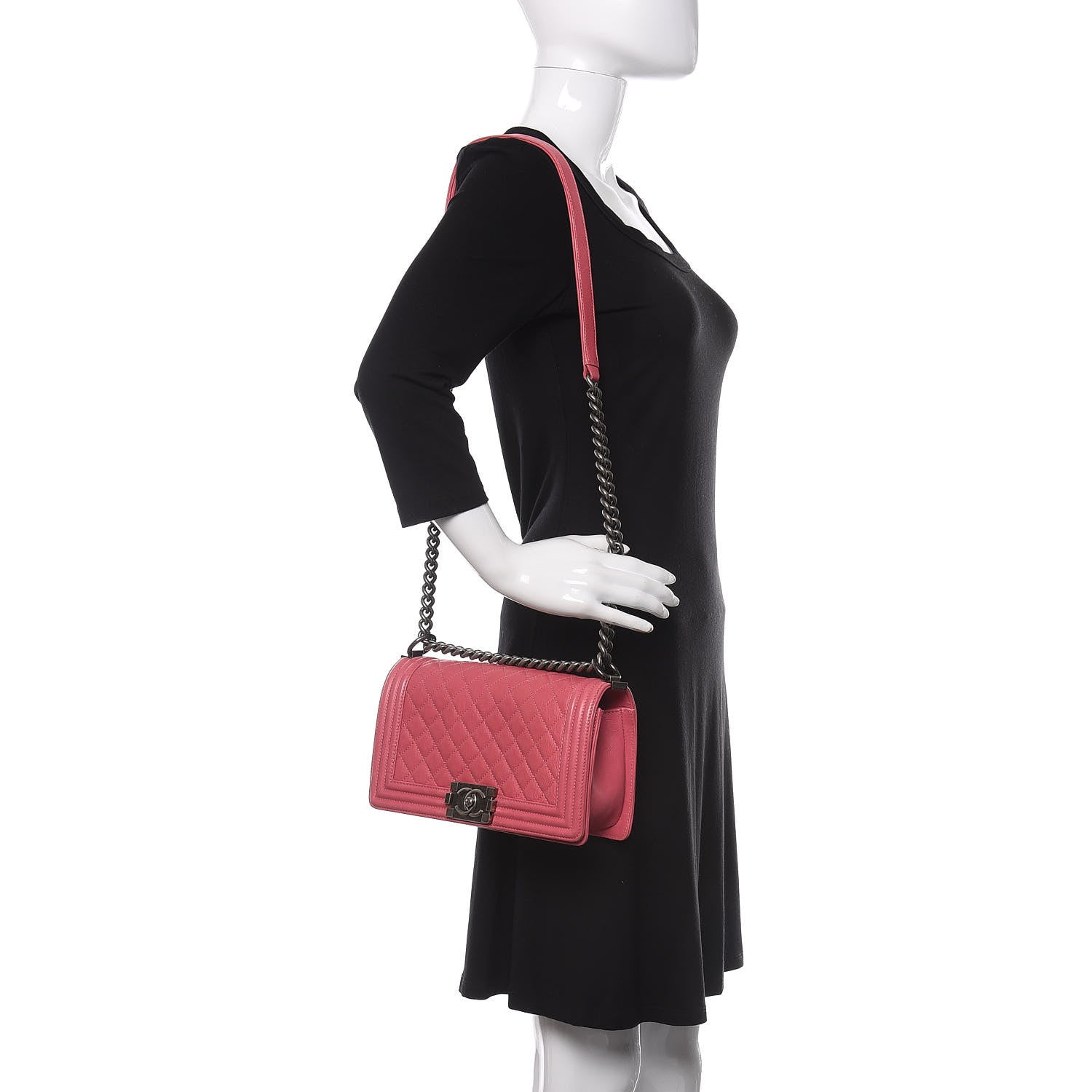 Chanel Calfskin Quilted Medium Boy Flap Pink 2 of 10