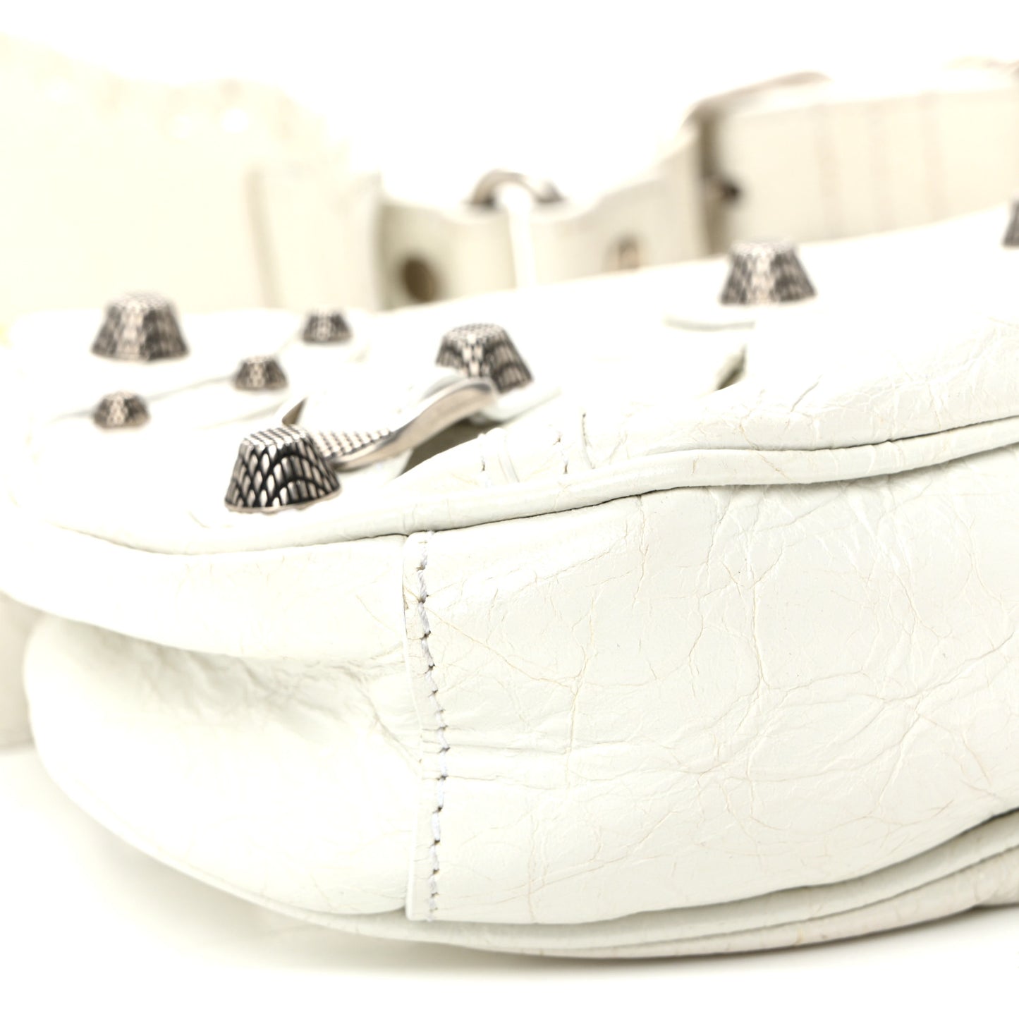 Agneau Arena Le Cagole Shoulder Bag XS Optic White