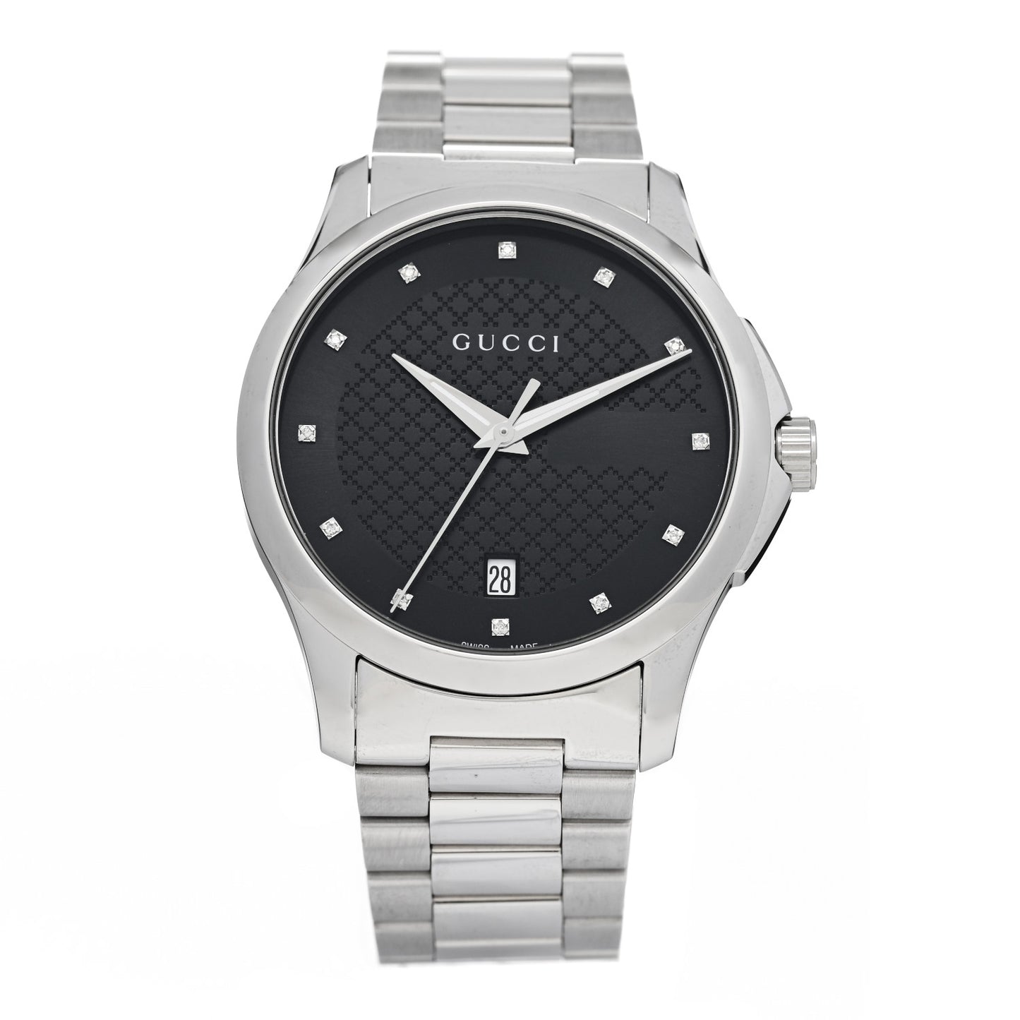 Stainless Steel Diamond 38mm G-Timeless Diamante Quartz Watch Black