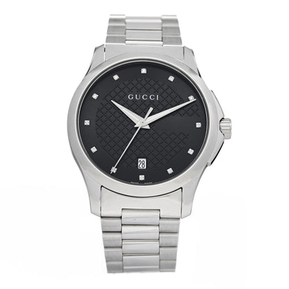 Gucci Stainless Steel Diamond 38mm G-Timeless Diamante Quartz Watch Black 1 of 4