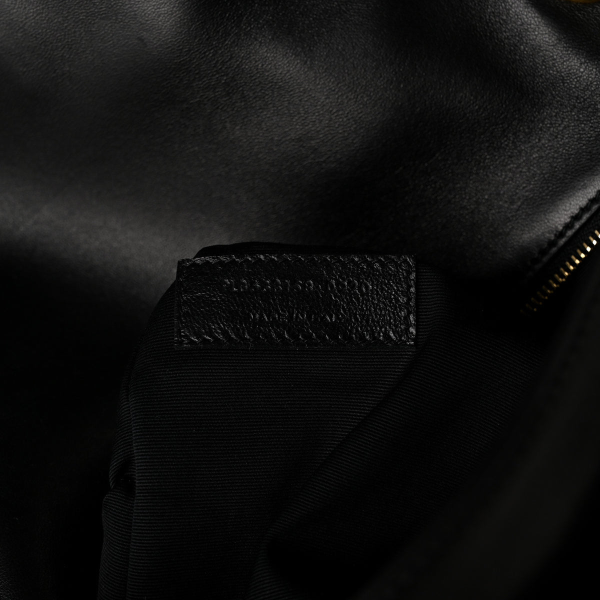 Lambskin Matelasse Monogram Medium Niki Chain Satchel Black