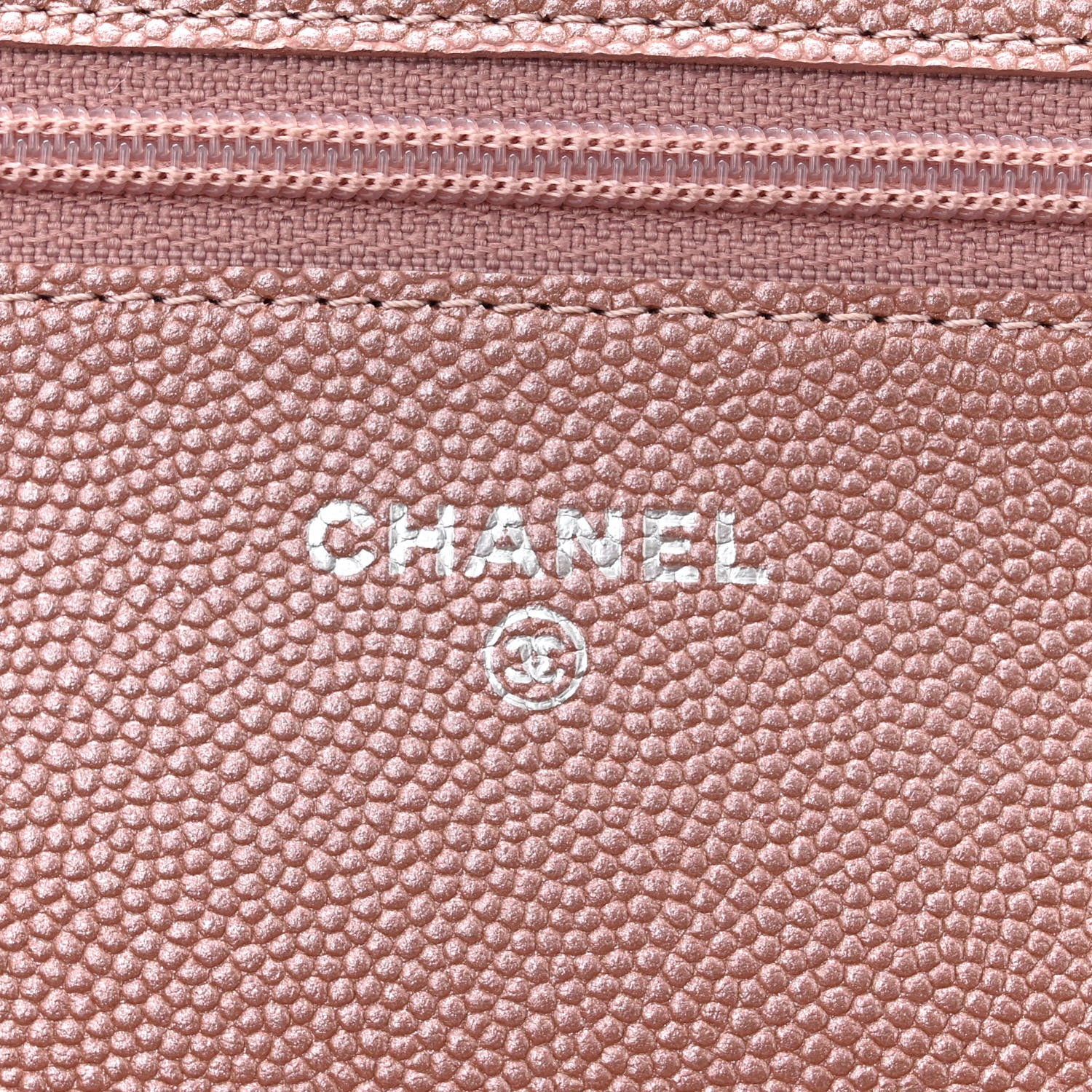 Chanel Metallic Caviar Chevron Quilted Vintage Mademoiselle Wallet On Chain WOC Pink 6 of 12