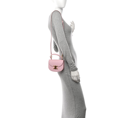 Celine Shiny Calfskin Triomphe Mini Besace Clea Light Pink 2 of 11