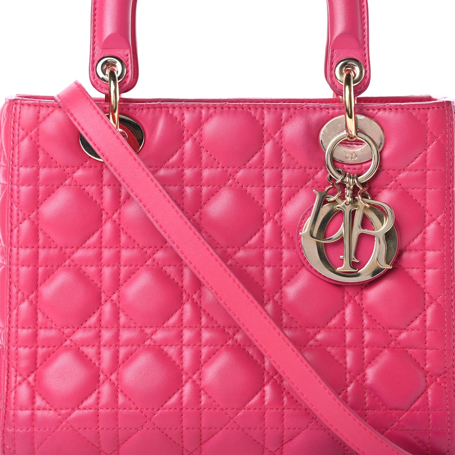 Lambskin Cannage Medium Lady Dior Pink