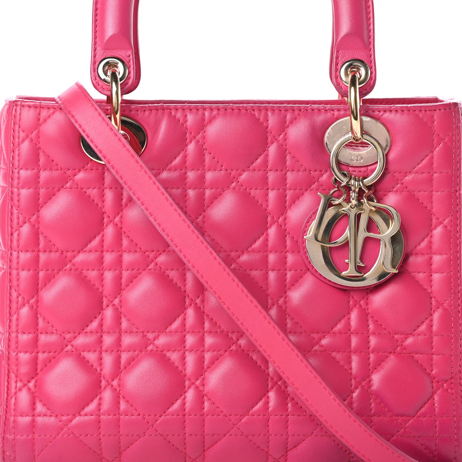 Christian Dior Lambskin Cannage Medium Lady Dior Pink 8 of 15
