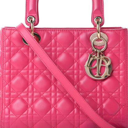 Christian Dior Lambskin Cannage Medium Lady Dior Pink 8 of 15