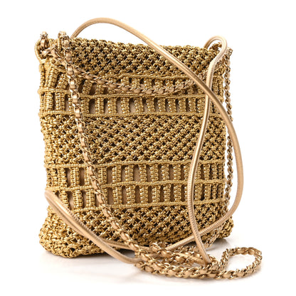 Chanel Metallic Calfskin Macrame Mini Chanel 22 Gold 3 of 10