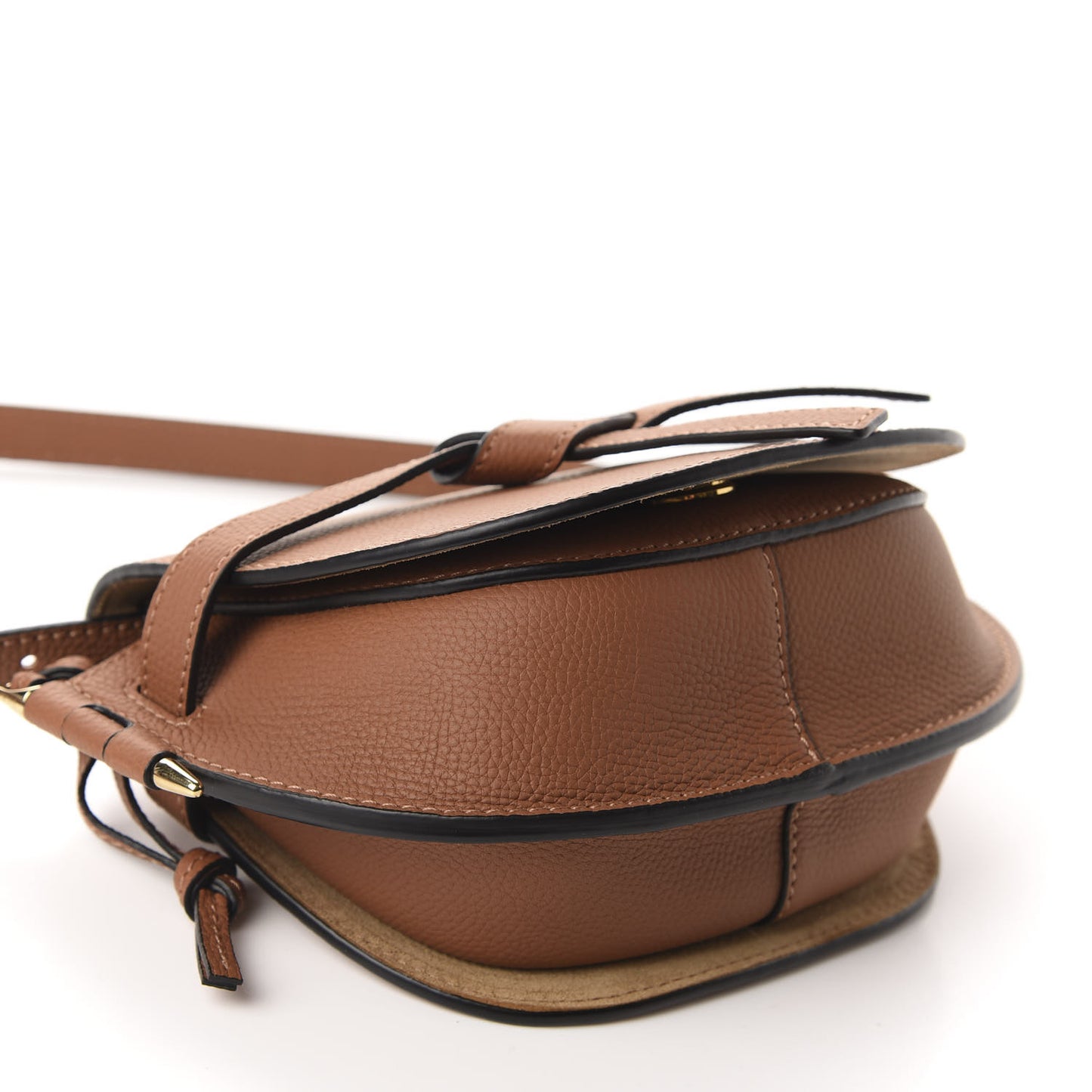 Pebble Grain Calfskin Mini Gate Dual Bag Tan