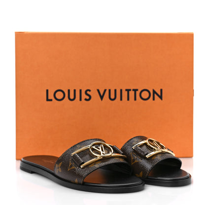 Louis Vuitton Patent Monogram Lock It Flat Mules 37 9 of 9