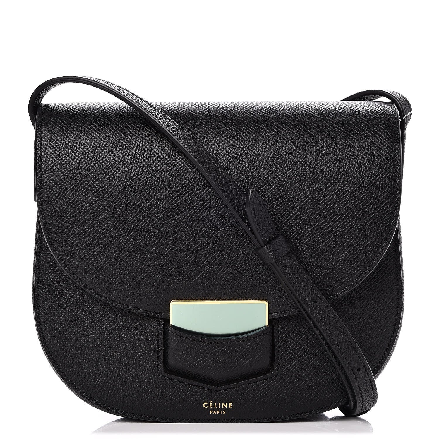 Celine Grained Calfskin Small Trotteur Black 1 of 7