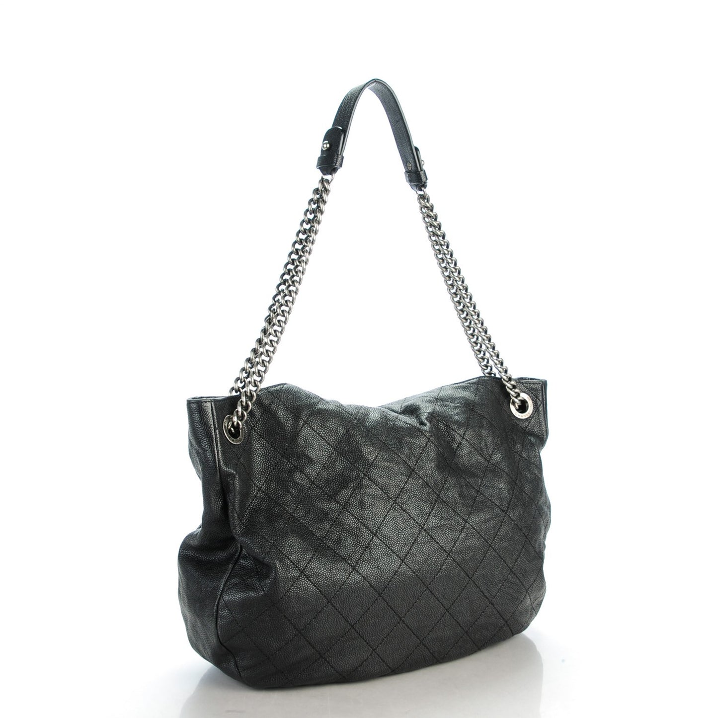Caviar Quilted Simply CC Hobo Black