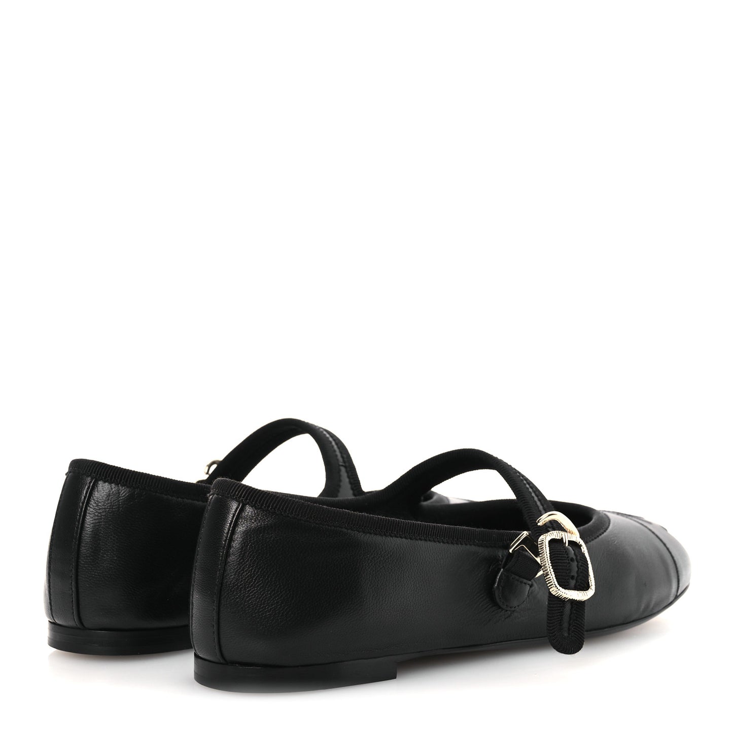 Lambskin Mary Jane Flats 37 Black