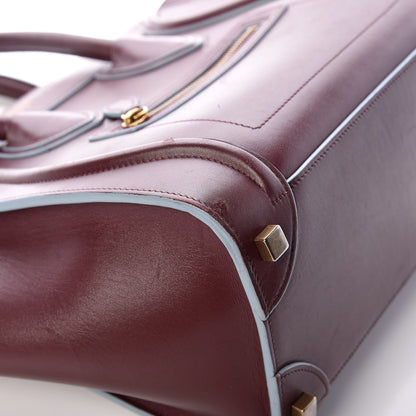 Celine Palmelato Micro Luggage Burgundy Azur Blue 8 of 23