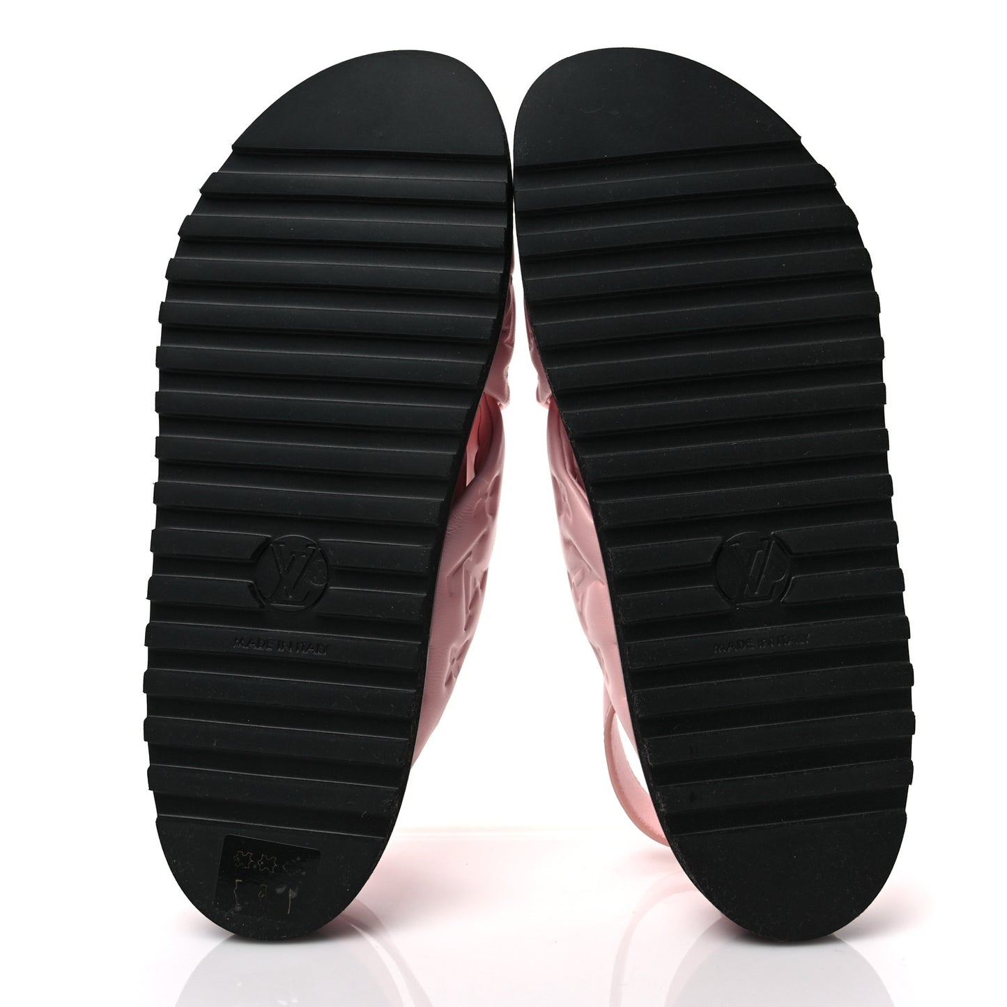 Lambskin Monogram Embossed Paseo Flat Comfort Sandals 39 Rose Clair
