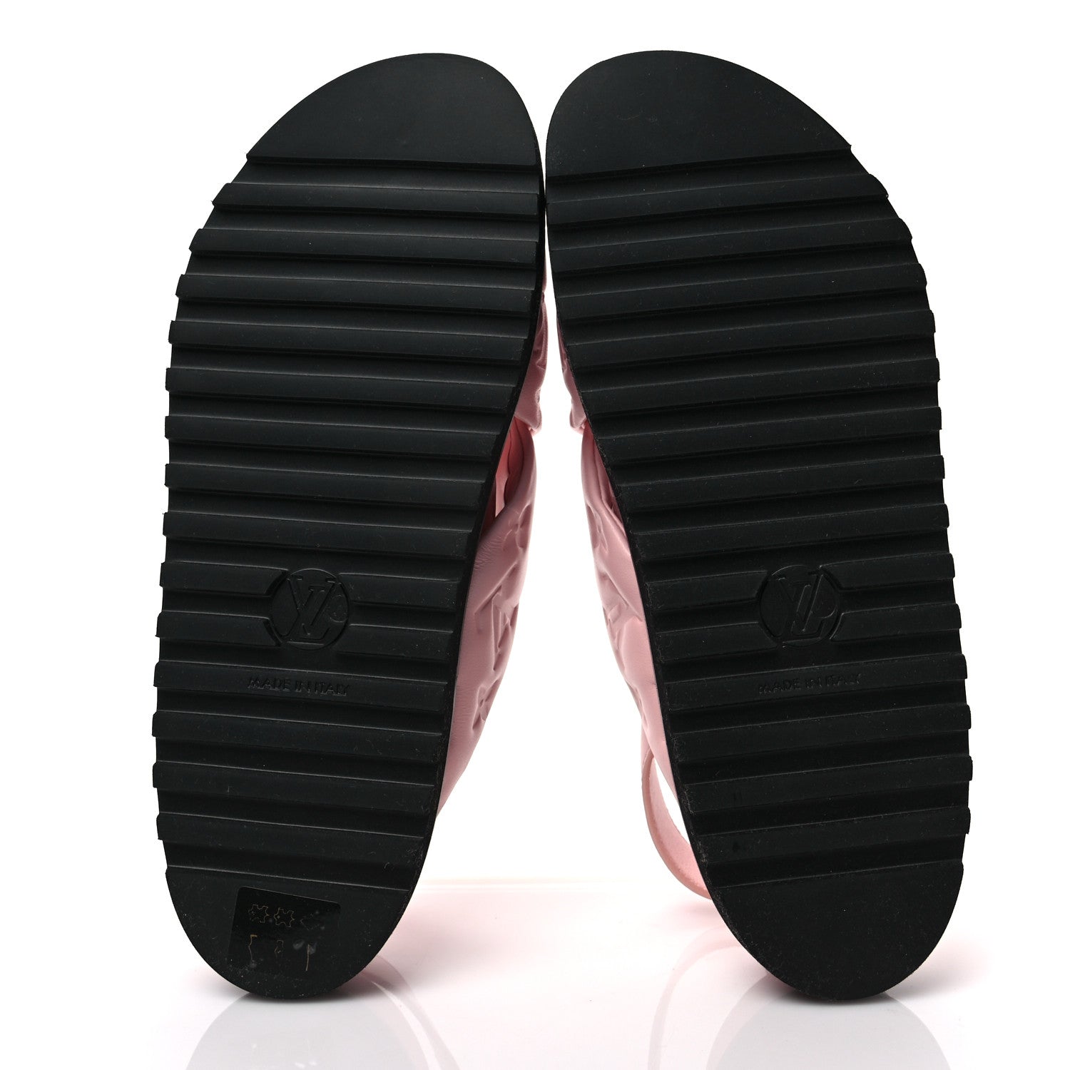Louis Vuitton Lambskin Monogram Embossed Paseo Flat Comfort Sandals 39 Rose Clair 5 of 7