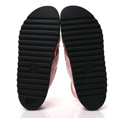 Louis Vuitton Lambskin Monogram Embossed Paseo Flat Comfort Sandals 39 Rose Clair 5 of 7
