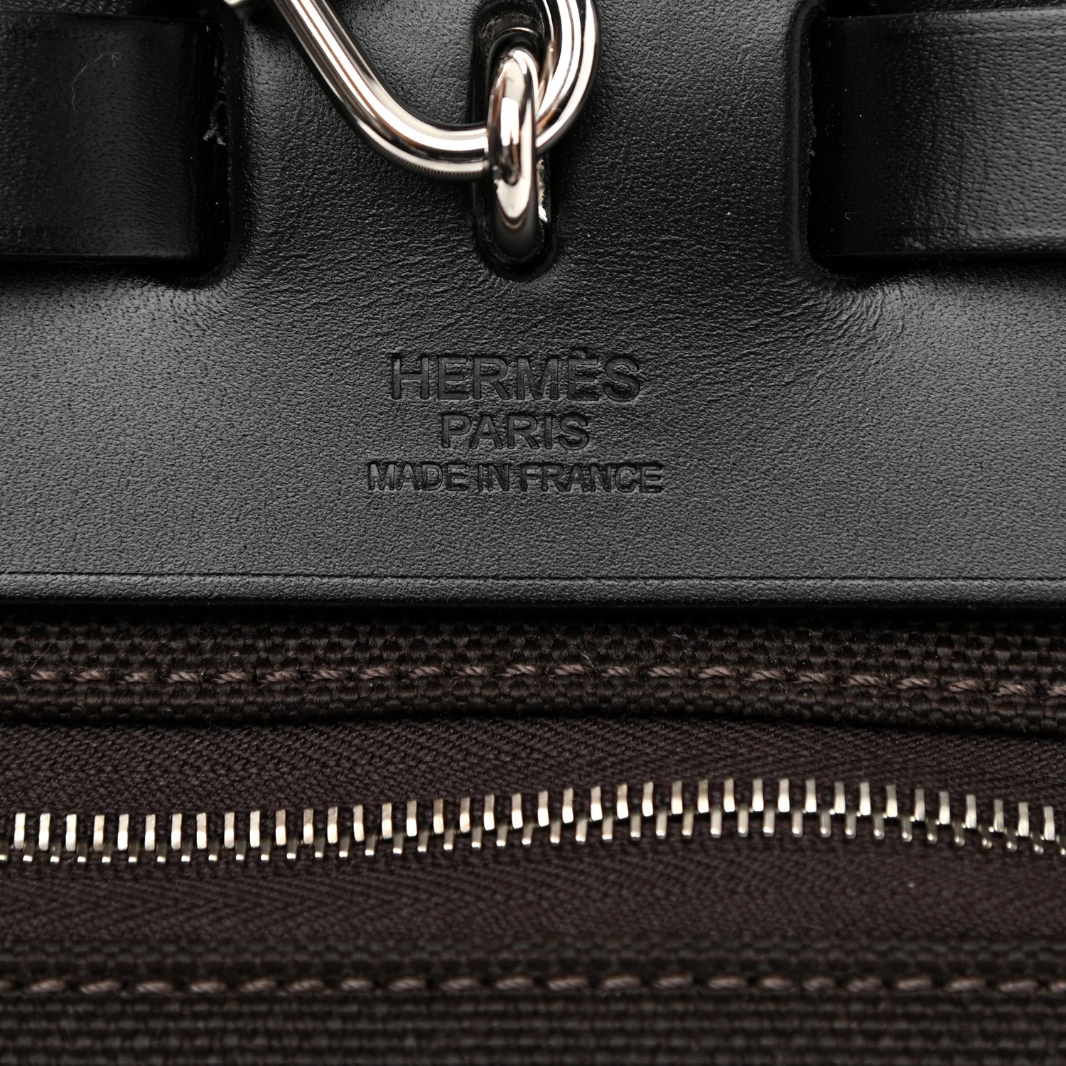 Hermes Military Toile Vache Hunter Herbag Zip Retourne 31 PM Ebene Black 8 of 12