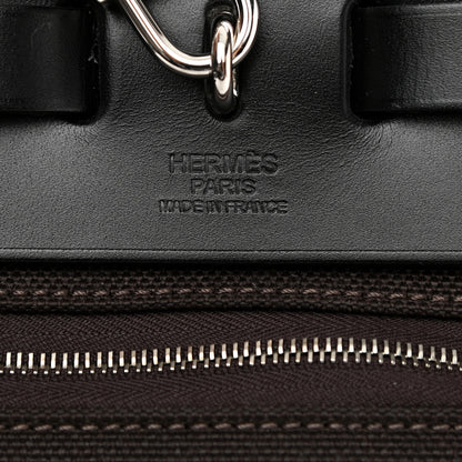 Hermes Military Toile Vache Hunter Herbag Zip Retourne 31 PM Ebene Black 8 of 12