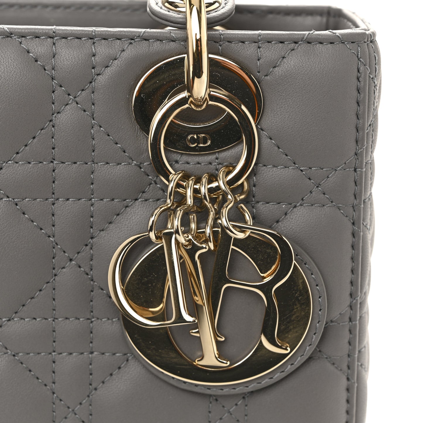 Lambskin Cannage Small My ABCDior Lady Dior Grey