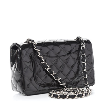 Chanel Striated Patent Quilted Mini Rectangular Flap Black 3 of 11