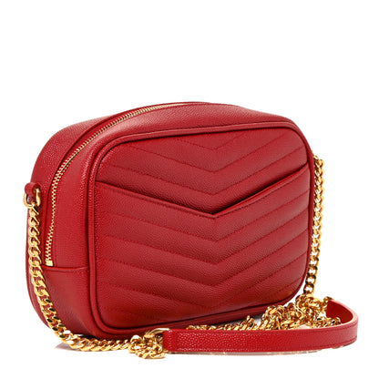 Saint Laurent Grain De Poudre Matelasse Monogram Mini Lou Camera Bag Eros Red 2 of 12
