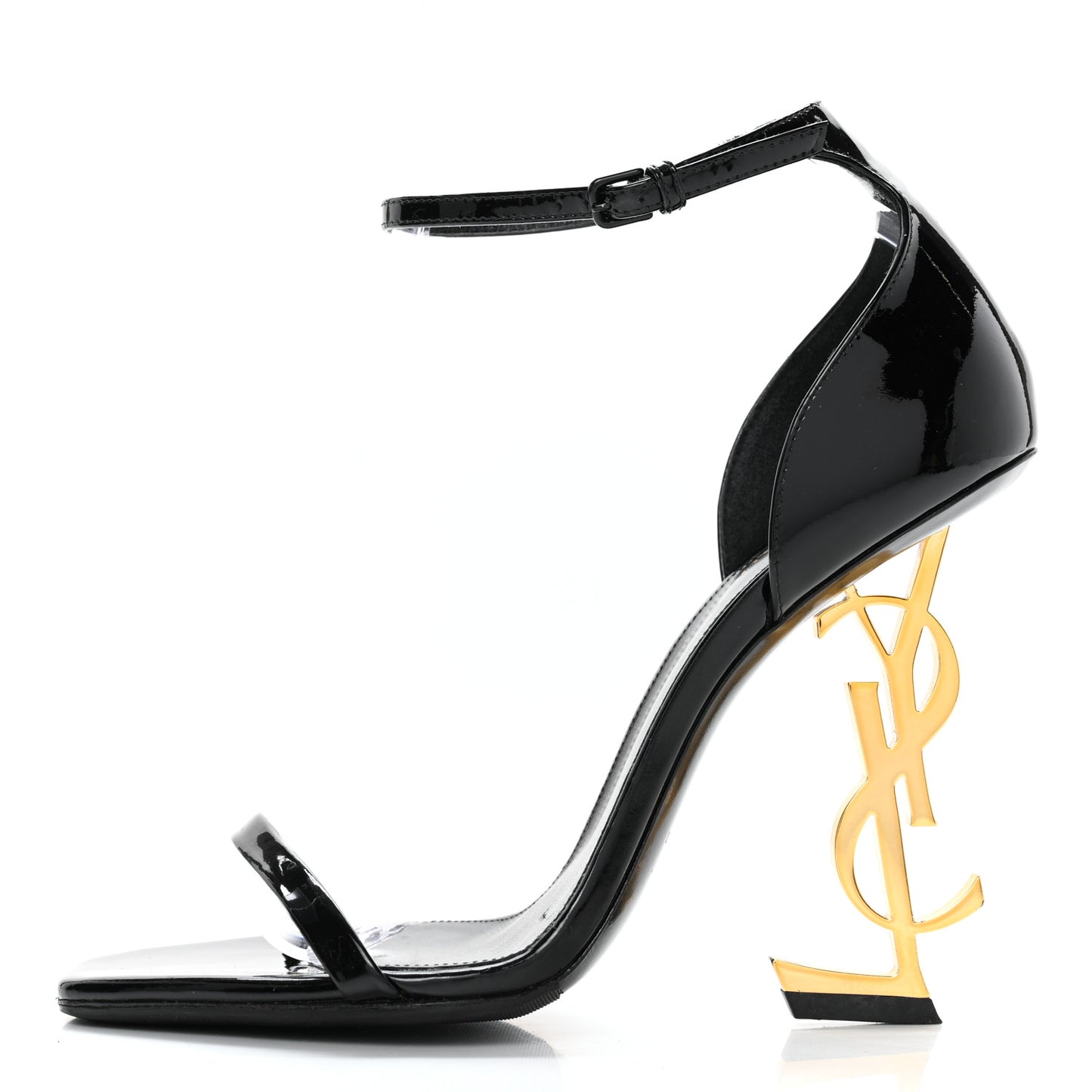 Patent Calfskin Opyum 110 Sandals 37 Black Gold